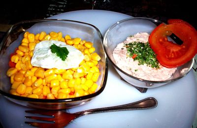 Glass cups of raw vegetables