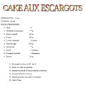 Recette : Cake aux escargots