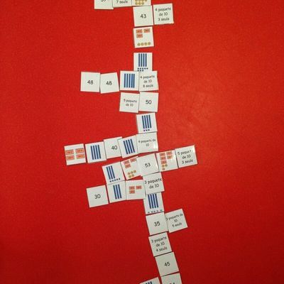 Jeu d'appareillement : les différentes représentations des nombres (<70) 