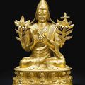 A gilt-bronze figure of Tsonghkhappa, Qing dynasty, 18th century