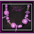 COLLIER BOULES ROSES