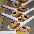 Cuillères gourmandes compotée de pommes, foie gras et pain d'épices