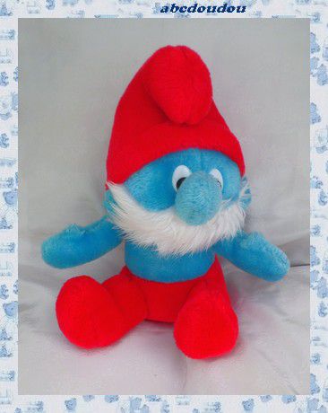 Peluche Doudou Grand Schtroumpf Peyo 1983