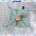 Doudou Peluche Plat Renard Ours Souris Bleu Vert Etoiles Blanches Orchestra