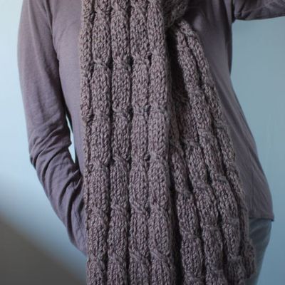 Falsa trenza scarf, le tuto