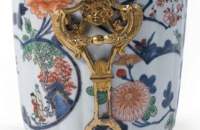 Rafraîchissoir. Porcelaine du Japon, début du XVIIIe siècle. Monture en bronze ciselé et doré, France, époque Régence