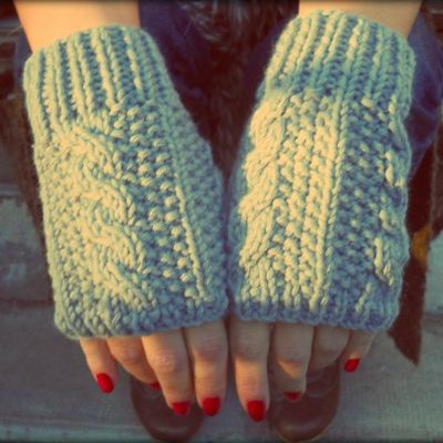 Mitaines au tricot...