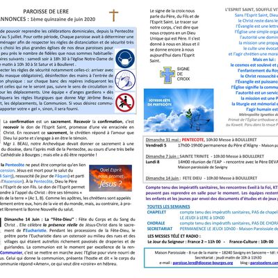 Messes du mois de Juin 2020
