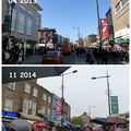 QUARTIER DE CAMDEN TOWN (LONDRES) SOUS LA PLUIE PUIS AU SOLEIL