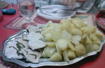 Blancs de Poireaux et Pommes de Terre à la Vapeur, Escalopes de Volaille à l'Estragon