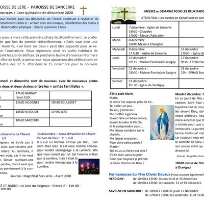 Messes du mois de Décembre 2020