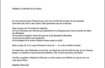 REPOSE DE STEPHANE MERCURIO A LA MINISTRE DE LA CULTUE