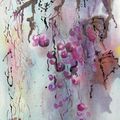 Vigne aquarelle  sur toile : la petite derniere