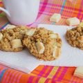 Cookies fondants au beurre de cacahuètes, banane et chocolat blanc