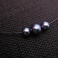 Collier câble acier noir & perles "imitation culture"