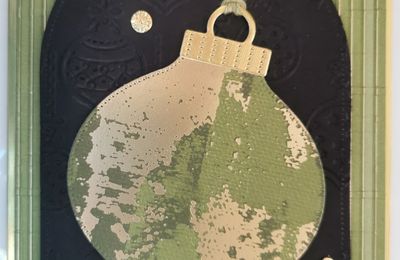 Carte Boule en vert et or