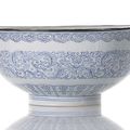 A blue and white porcelain lotos bowl, China, Qianlong seal mark and period