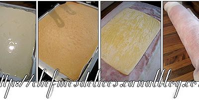 "Bûche de Noël meringuée fourré à la crème de BANANE & RHUM."