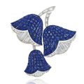 A 'mystery-set' sapphire and diamond 'campanule' brooch, by Van Cleef & Arpels. 