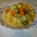 Légumes en cocotte, chou vert et semoule de couscous