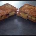 Croque monsieur aux bananes, beurre de cacahuète et chocolat