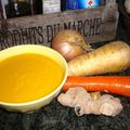 Soupe carottes panais coco