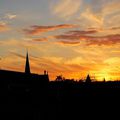 Vu de la fenêtre de ma cuisine: coucher de soleil sur St Pholien