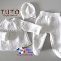 TUTO tricot bb FACILE et PREMA BOUTIQUE bebe modele layette bébé et patron a tricoter Explications brassière, bonnet, chaussons et Reborn