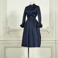 Christian Dior haute couture n°24394, Automne-Hiver 1952. Robe longue en mousseline noir