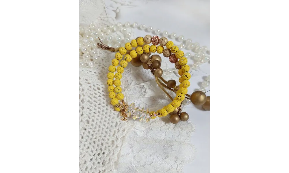 Bracelet Couronne Jaune Soleil
