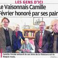 Monsieur Camille FEVRIER, Résistant du Maquis Vasio mis à l'honneur pour son 100ème anniversaire