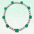 Attractive emerald and diamond necklace, late 19th century and later