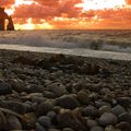 couché de soleil à Etretat