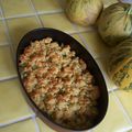 Crumble de courgettes aux pignons de pin et au parmesan