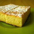 Un gâteau comme une éponge au citron, moelleux, fondant, humide, etc.