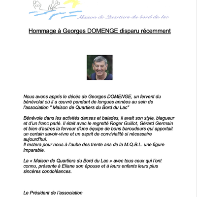 Georges DOMENGE nous à quitté