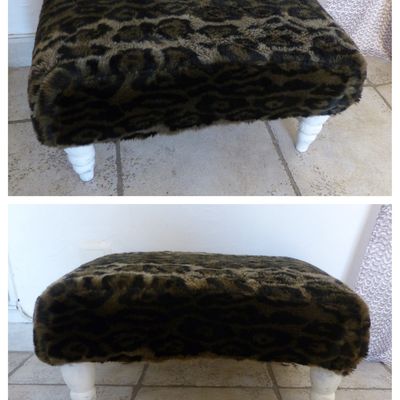 Housse en fourrure pour repose-pied