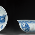 Two blue and white shallow bowls, Chongzhen period, circa 1643