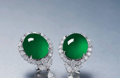 A Jadeite and Diamond Earrings