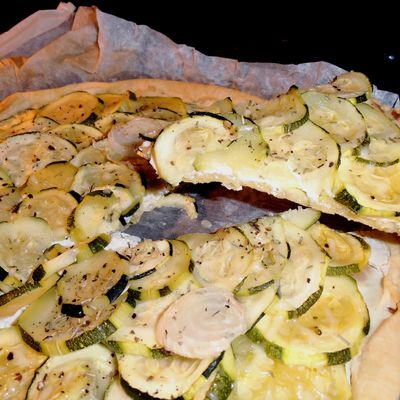Tarte fine courgette & ricotta 