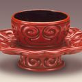 Cup Stand (Tuozhan) in the Form of a Lotus Blossom with Sword-Pommel Pattern, Early Ming dynasty, about 1368-1450