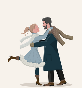 Illustration d'un couple enlacé
