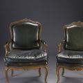 Deux fauteuils à la reine d'époque Louis XV. Milieu du XVIIIème siècle, probablement garnis par la Maison Jansen