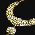 An important diamond-set and enamelled gold parade necklace (Khanti), North India, circa 1850-75