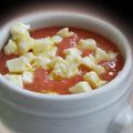 Soupe de tomates à la mozzarella