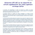 Déclaration CFE CGC sur retraite cadres supérieurs