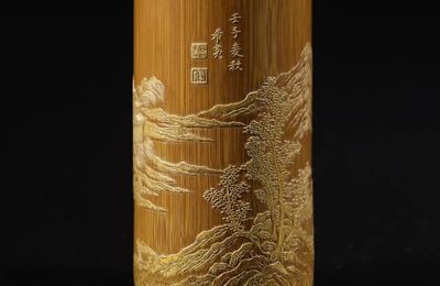 Bamboo Brush Pot by Zhang Xihuang, Qing dynasty (1644-1911)