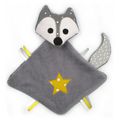 Doudou plat renard gris jaune