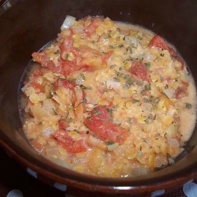 Lentilles corail au lait de coco