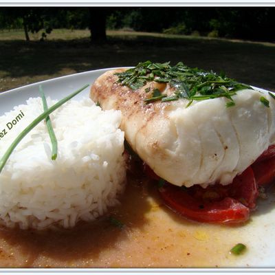 Papillote de cabillaud à l'huile noire corse